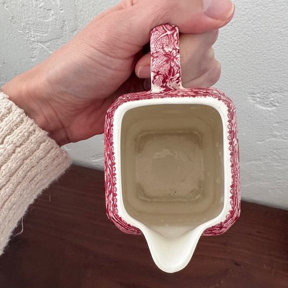 Mason’s Vista Pink Square Creamer vintage ironstone English China transferware - Picture 10 of 10